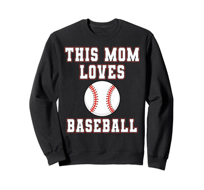 This Mom Loves Baseball Game Day Sweatshirt - Minimalist Print Men Women - T-Shirt, Sweatshirt, Hoodie