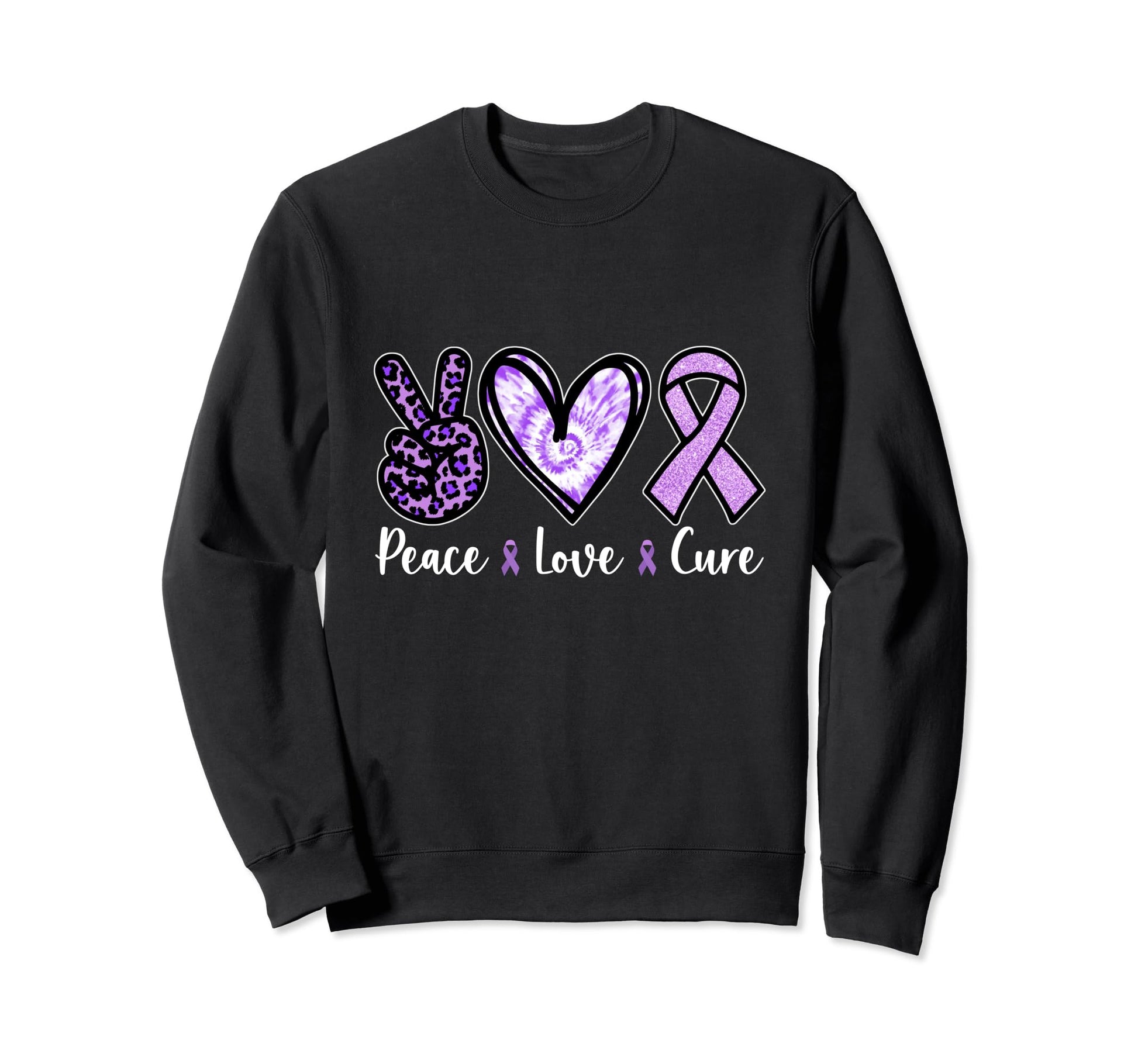 Pancreatic Cancer Awareness Peace Sweatshirt - Trendy Graphic Men Women - T-Shirt, Sweatshirt, Hoodie