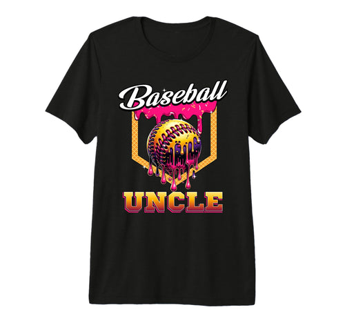 Mens Baseball Uncle Ice Cream Drip Home T-Shirt - Unique Graphic Men Women - T-Shirt, Sweatshirt, Hoodie