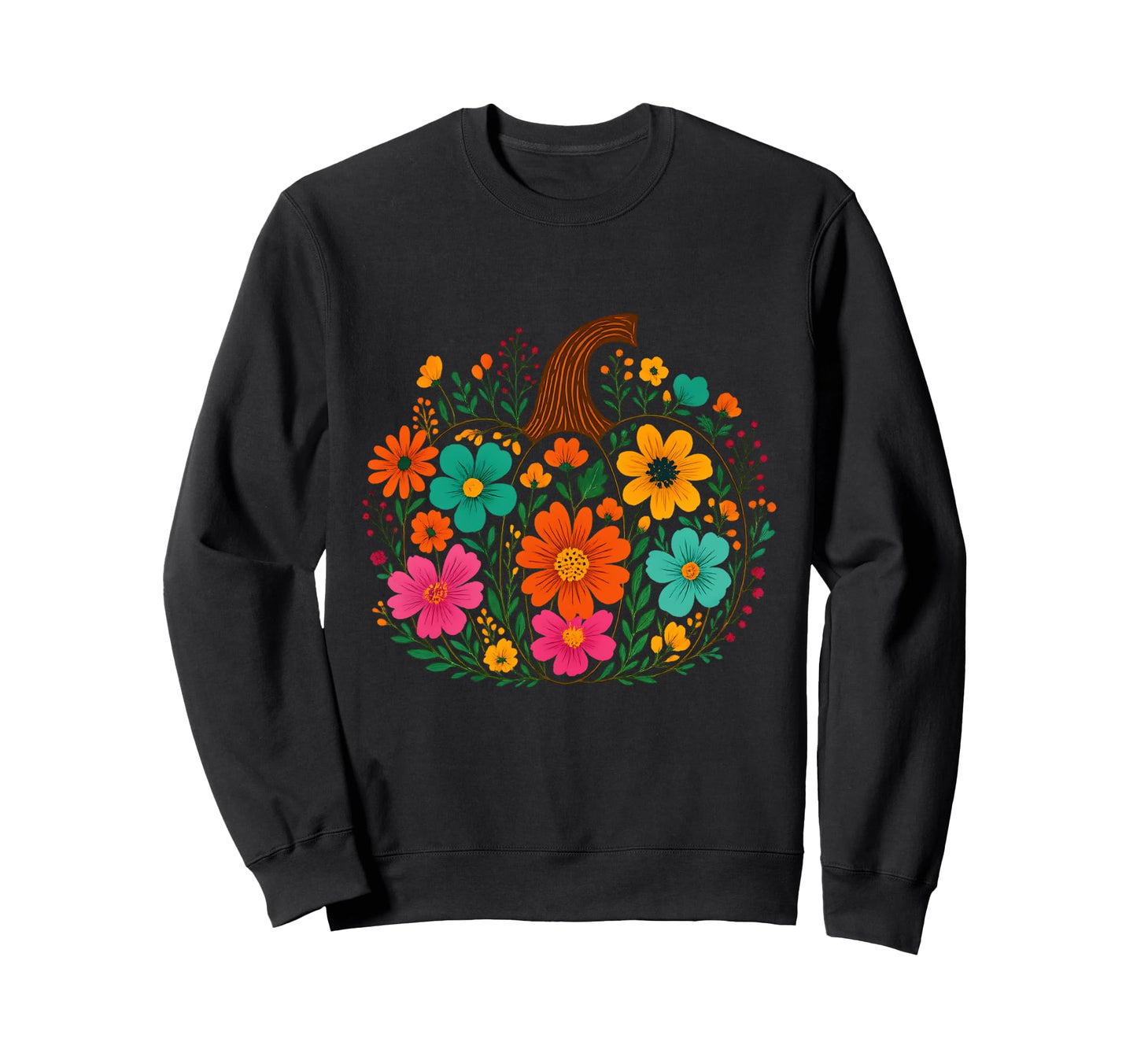 Floral Pumpkin Boho Preppy Sweatshirt - Fun Novelty Design Men Women - T-Shirt, Sweatshirt, Hoodie