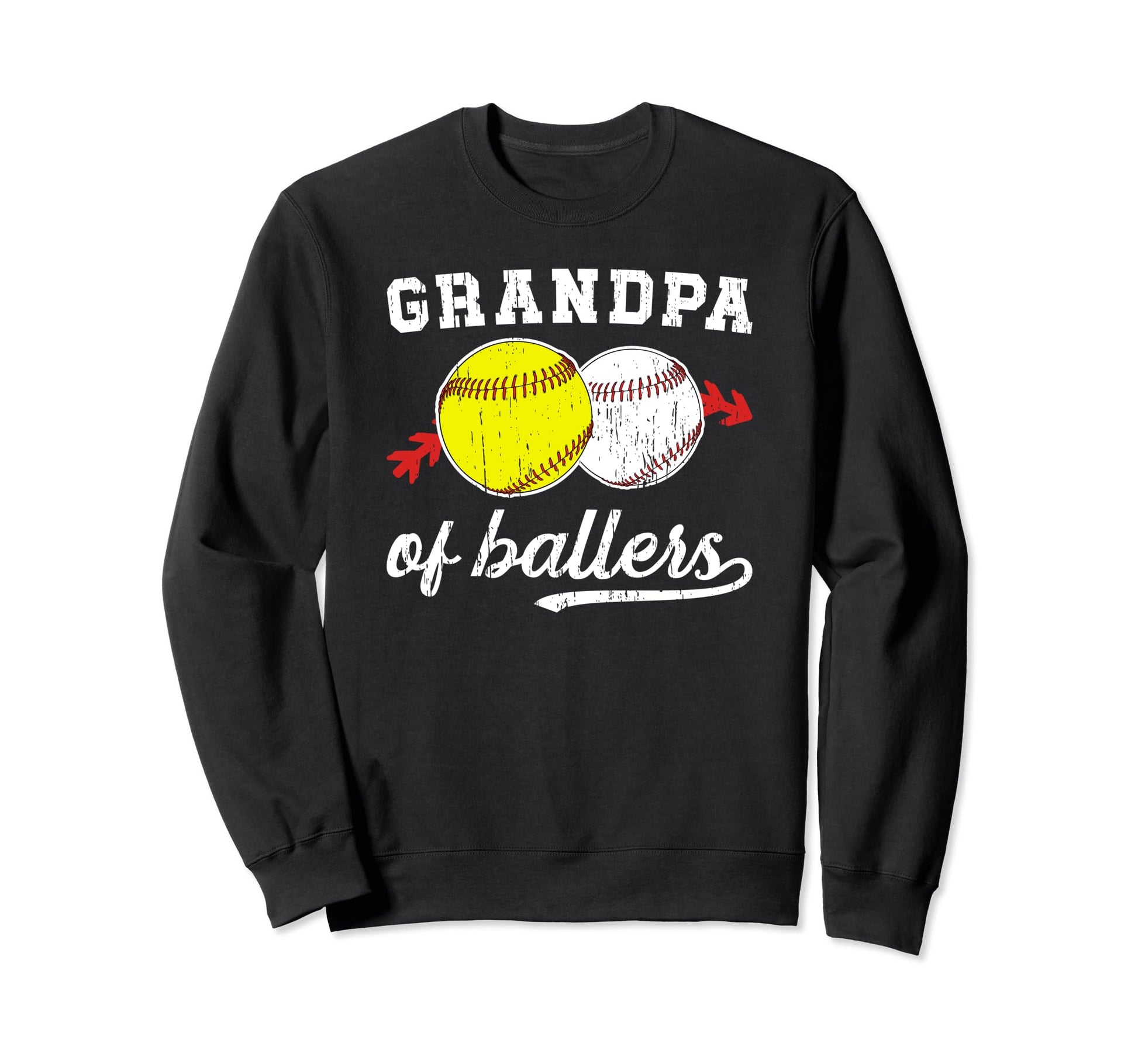 Grandpa Ballers Baseball Softball Sweatshirt - Custom Art Print for Adults - T-Shirt, Sweatshirt, Hoodie