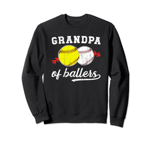 Grandpa Ballers Baseball Softball Sweatshirt - Custom Art Print for Adults - T-Shirt, Sweatshirt, Hoodie