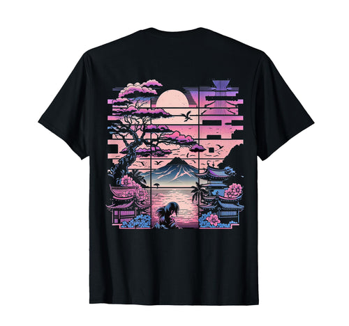 Backprint Japan Aesthetic Vaporwave T-Shirt - Aesthetic Graphic for Adults - T-Shirt, Sweatshirt, Hoodie