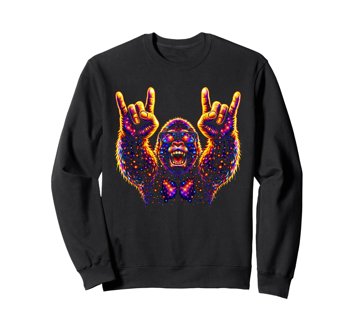 Galaxy Gorilla Sunglasses 80S 90S Sweatshirt - Graphic Print for Adults - T-Shirt, Sweatshirt, Hoodie