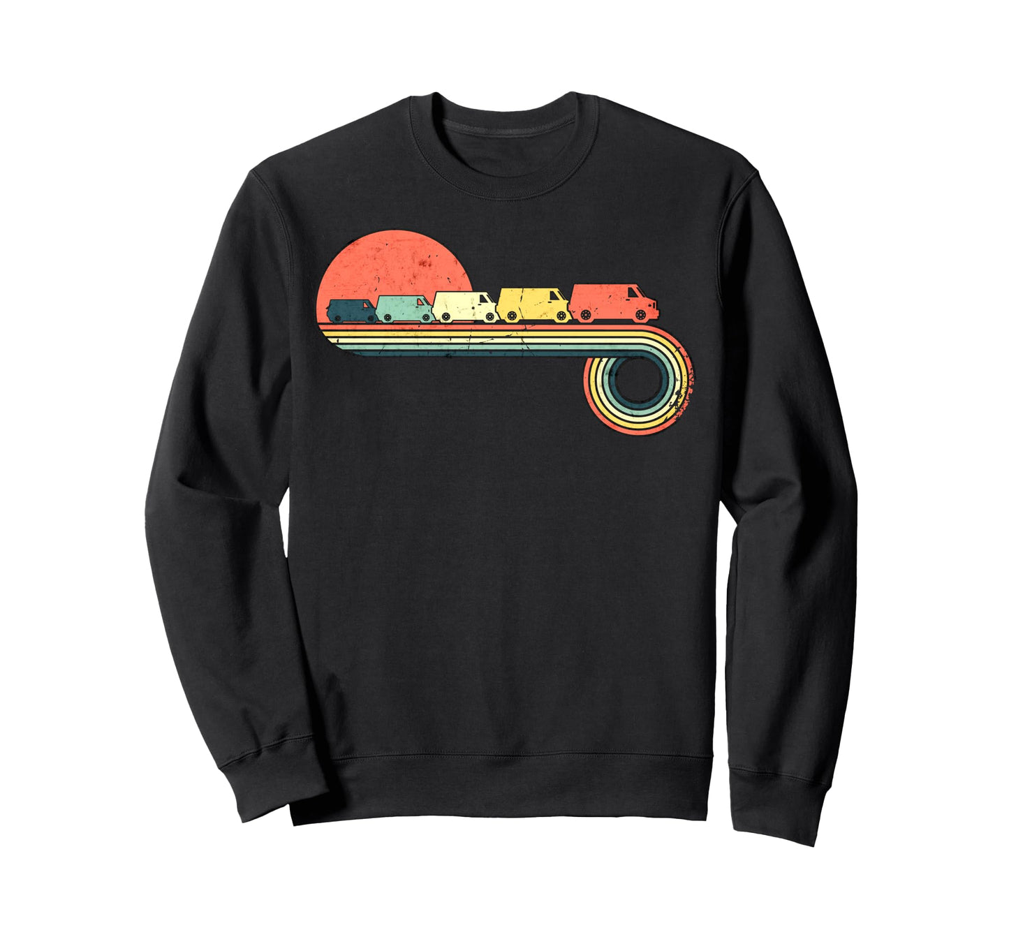Truck Sunset Rainbow Sweatshirt - Unique Graphic Unisex - T-Shirt, Sweatshirt, Hoodie