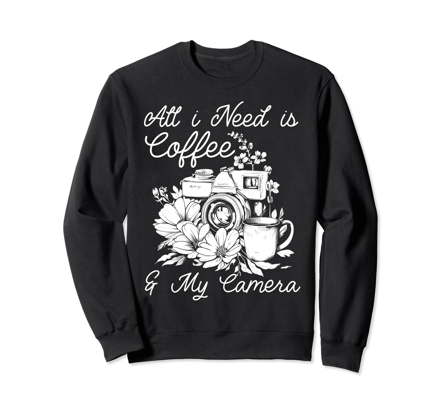 Photographer Coffee Camera Sweatshirt - Casual Everyday Wear for Adults - T-Shirt, Sweatshirt, Hoodie