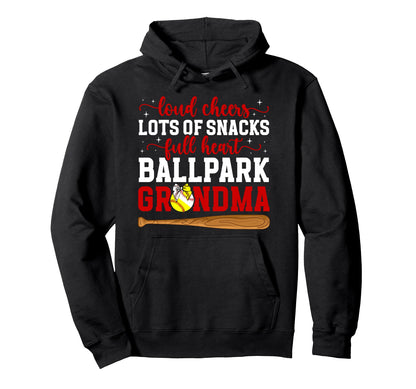 Ballpark Grandma Funny Baseball Hoodie - Streetwear Style Men Women - T-Shirt, Sweatshirt, Hoodie