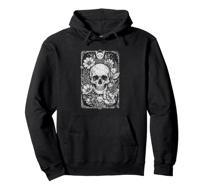 Skull Cat Skeleton Kitty Kitten Gothic Hoodie - Streetwear Style Unisex - T-Shirt, Sweatshirt, Hoodie