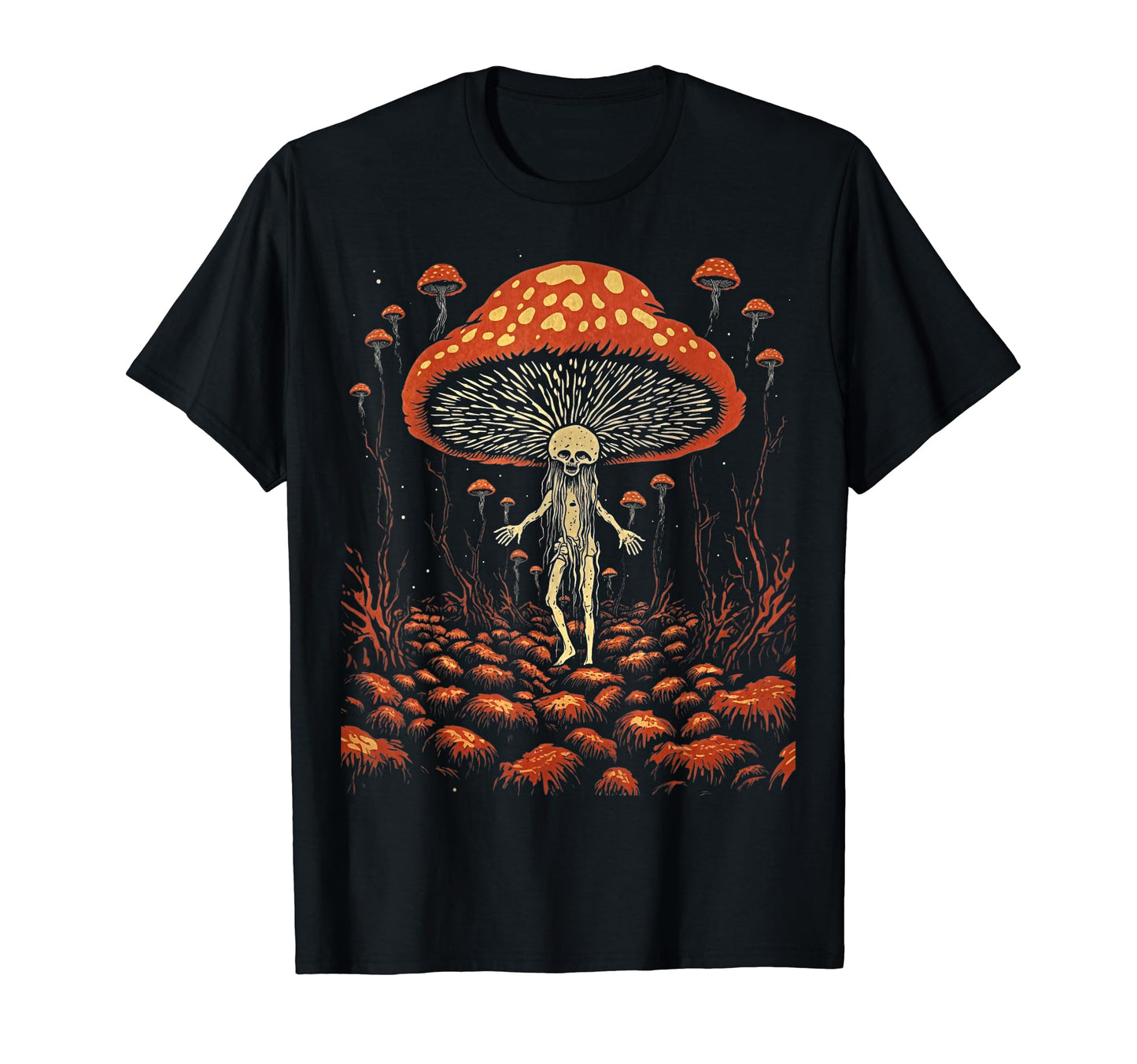 90S Grunge Mushrooms Distressed T-Shirt - Trendy Graphic for Adults - T-Shirt, Sweatshirt, Hoodie
