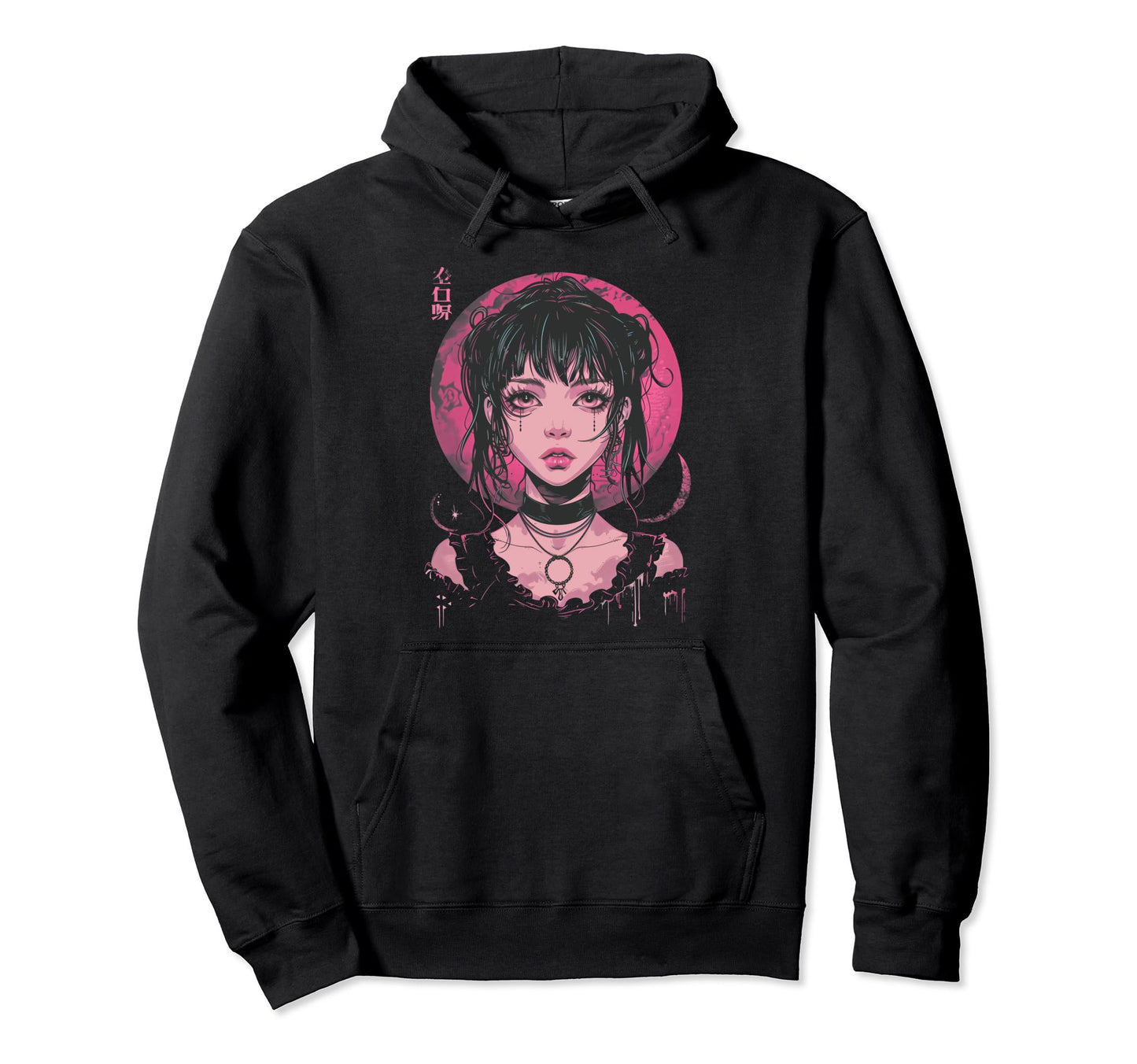 Goth Grunge Demon Anime Waifu Hoodie - Fun Novelty Design for Adults - T-Shirt, Sweatshirt, Hoodie