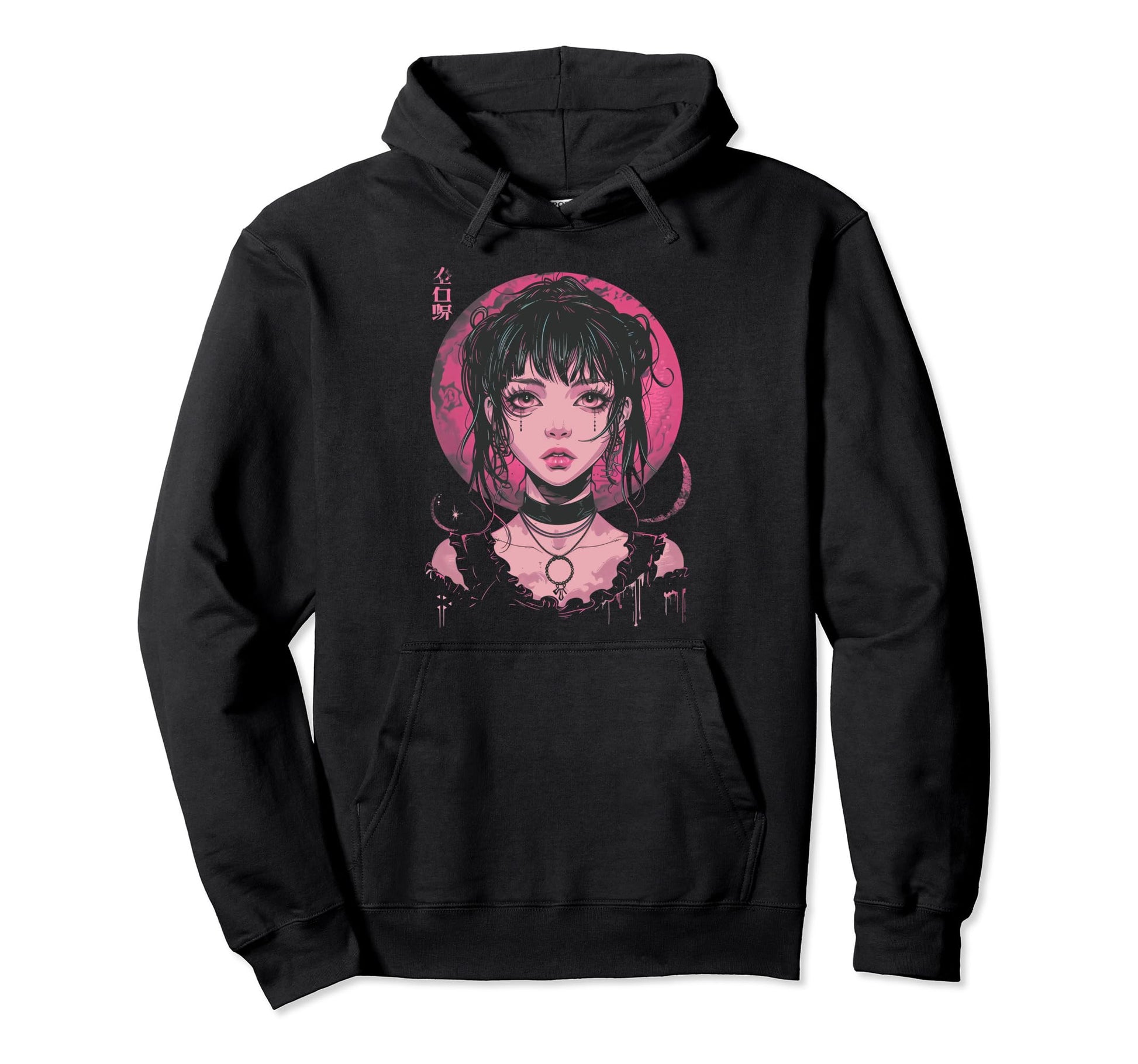 Goth Grunge Demon Anime Waifu Hoodie - Fun Novelty Design for Adults - T-Shirt, Sweatshirt, Hoodie
