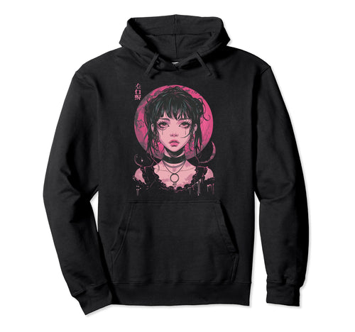 Goth Grunge Demon Anime Waifu Hoodie - Fun Novelty Design for Adults - T-Shirt, Sweatshirt, Hoodie