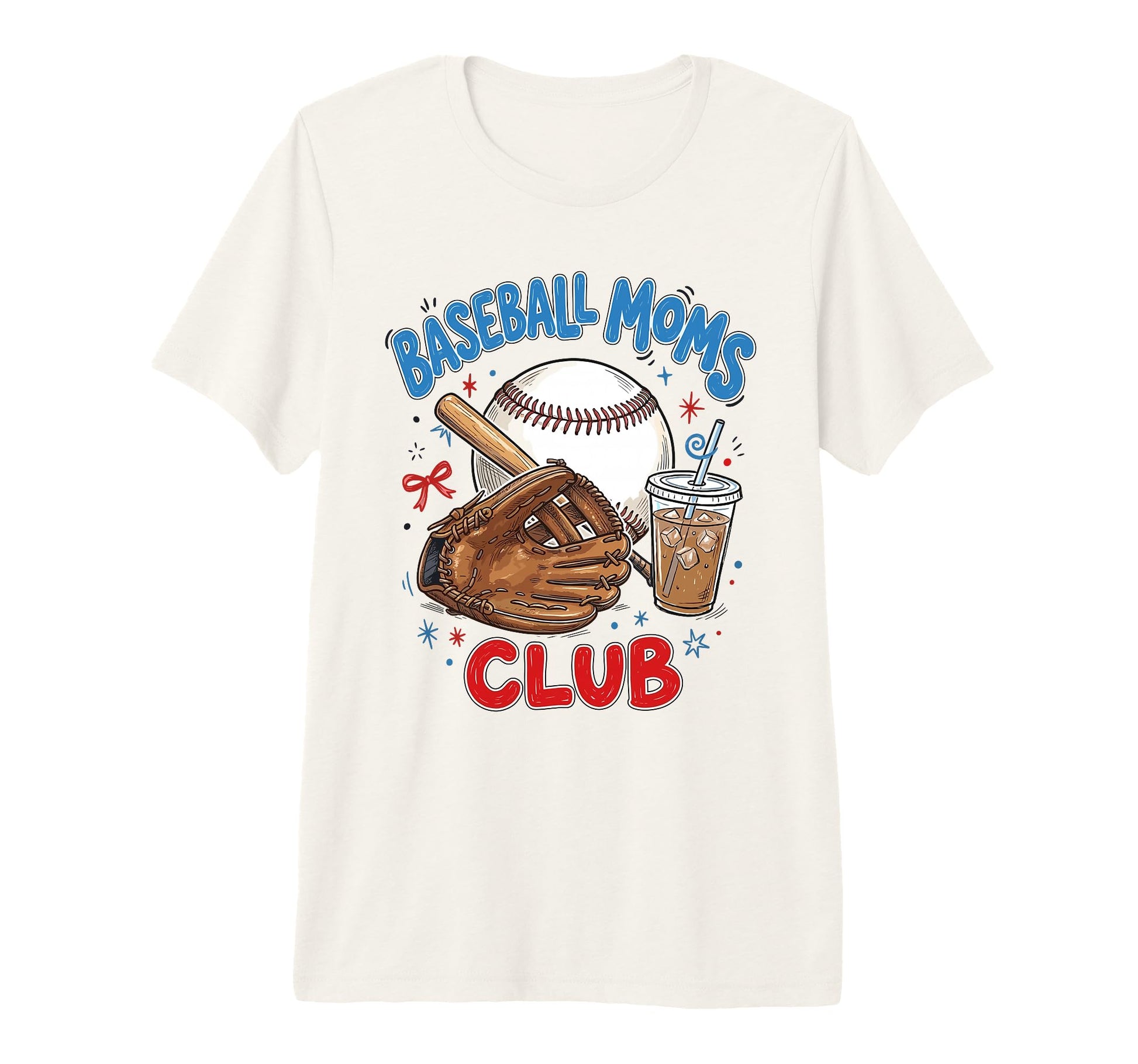 Baseball Moms Club Iced Coffee Sports T-Shirt - Streetwear Style Unisex - T-Shirt, Sweatshirt, Hoodie