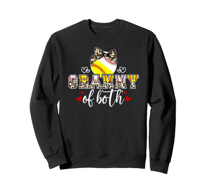 Granny Both Leopard Softball Sweatshirt - Fun Novelty Design for Adults - T-Shirt, Sweatshirt, Hoodie