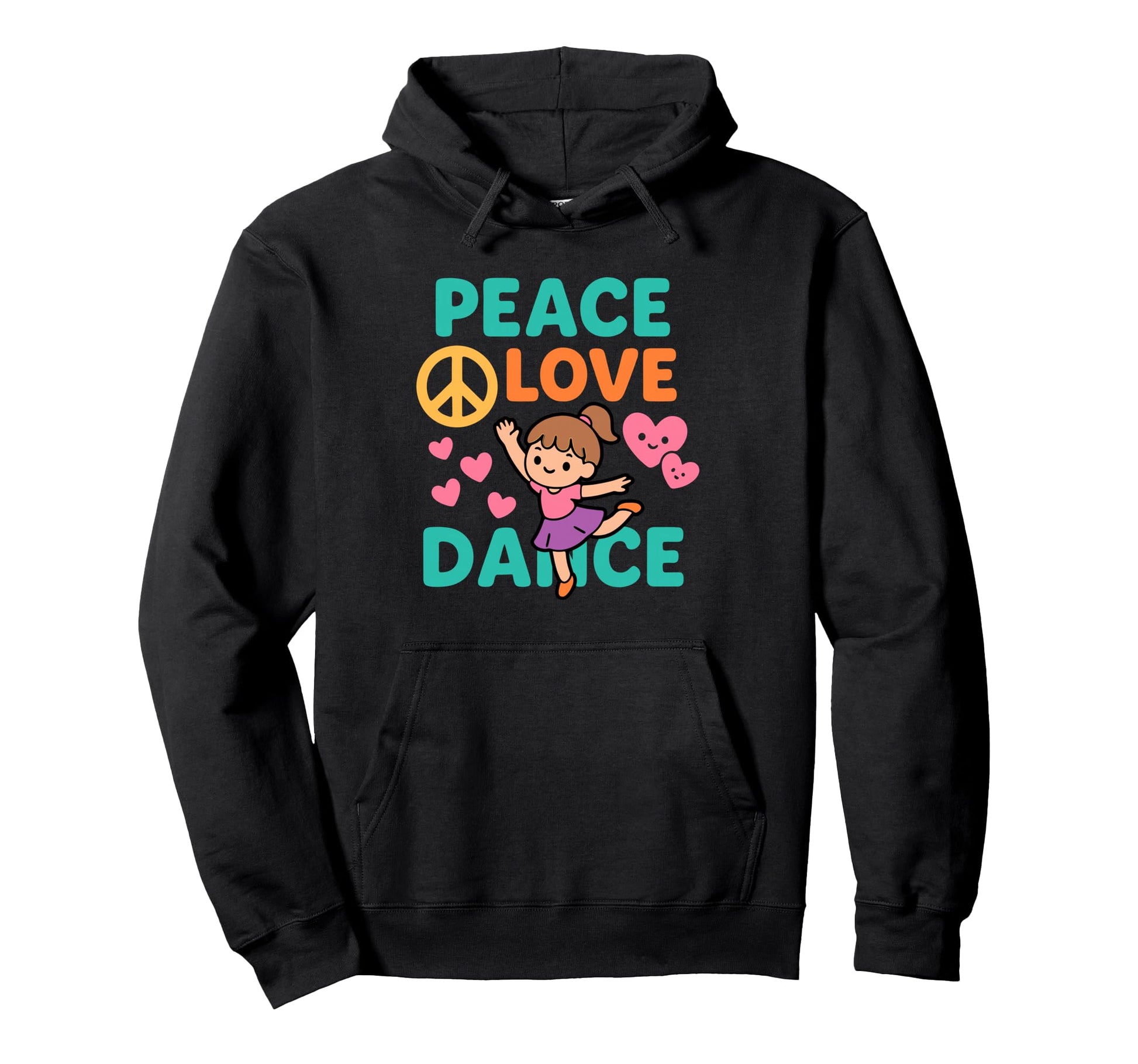 Peace Love Dance Dancing Enthusiasts Hoodie - Custom Art Print Men Women - T-Shirt, Sweatshirt, Hoodie