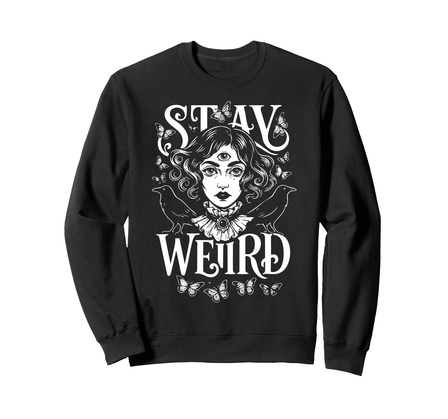 Boho Celestial Stay Weird Witchy Sweatshirt - Aesthetic Graphic for Adults - T-Shirt, Sweatshirt, Hoodie