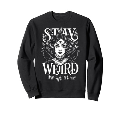 Boho Celestial Stay Weird Witchy Sweatshirt - Aesthetic Graphic for Adults - T-Shirt, Sweatshirt, Hoodie