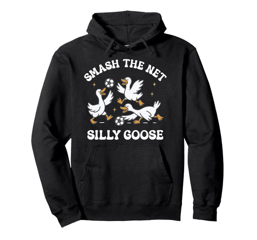 Silly Goose Playing Soccer Coach Game Hoodie - Trendy Graphic for Adults - T-Shirt, Sweatshirt, Hoodie