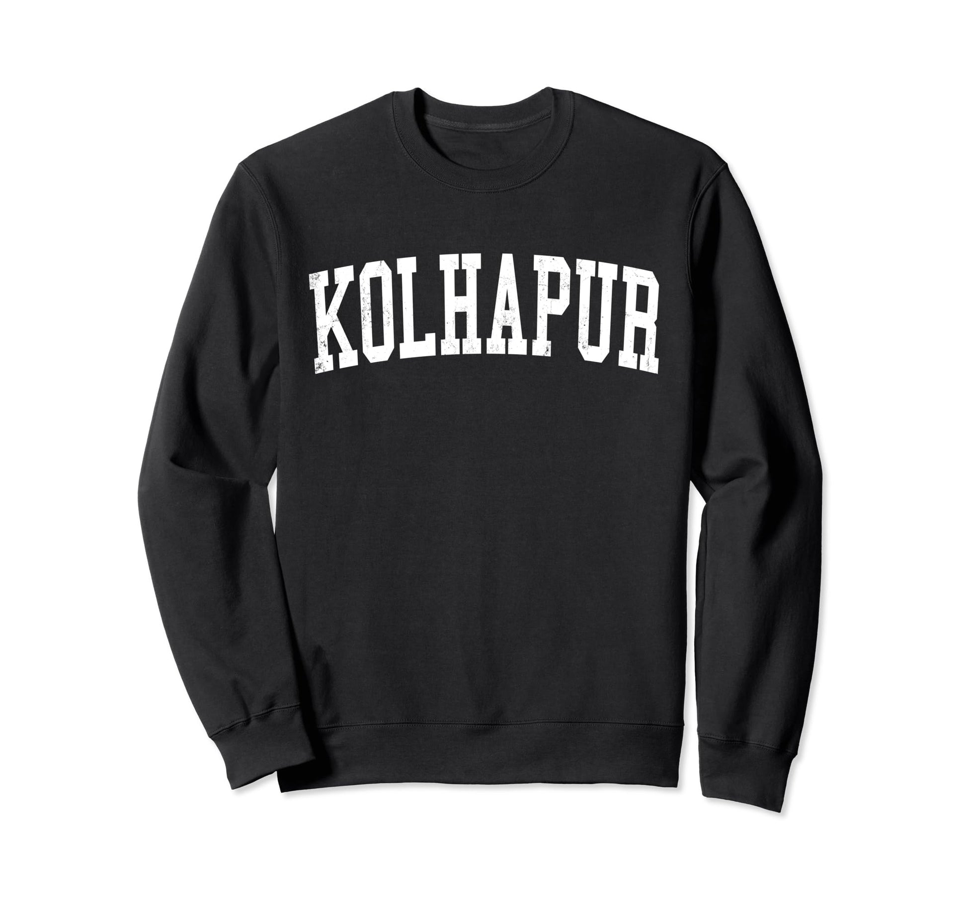 Kolhapur India Distressed White Sweatshirt - Fun Novelty Design Men Women - T-Shirt, Sweatshirt, Hoodie