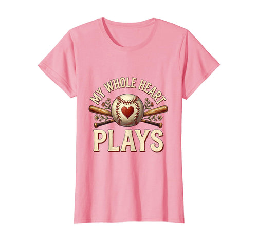 My Whole Heart Plays Baseball Mom T-Shirt - Streetwear Style Men Women - T-Shirt, Sweatshirt, Hoodie