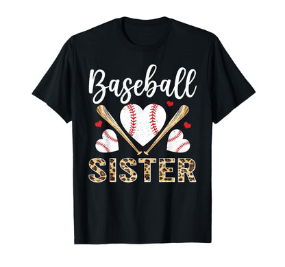 Baseball Heart Sister Baseball Player T-Shirt - Minimalist Print Men Women - T-Shirt, Sweatshirt, Hoodie