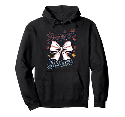 Baseball Sister Coquette Bow Hoodie - Streetwear Style for Adults - T-Shirt, Sweatshirt, Hoodie