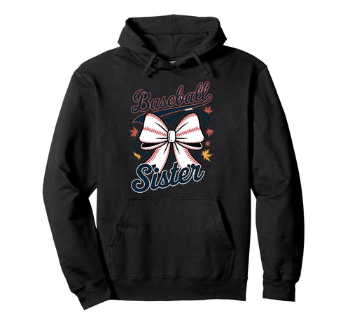 Baseball Sister Coquette Bow Hoodie - Streetwear Style for Adults - T-Shirt, Sweatshirt, Hoodie