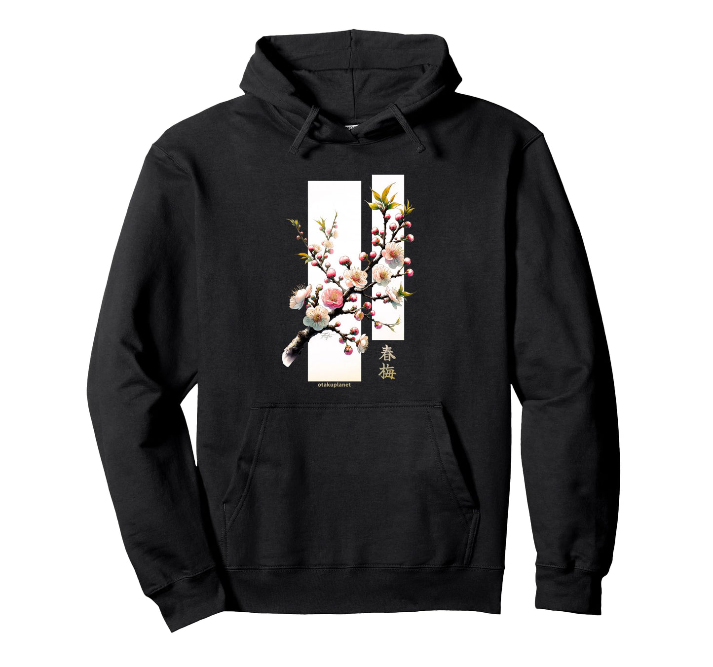 Japanese Ume Flower Plum Blossom Grunge Hoodie - Unique Graphic Men Women - T-Shirt, Sweatshirt, Hoodie