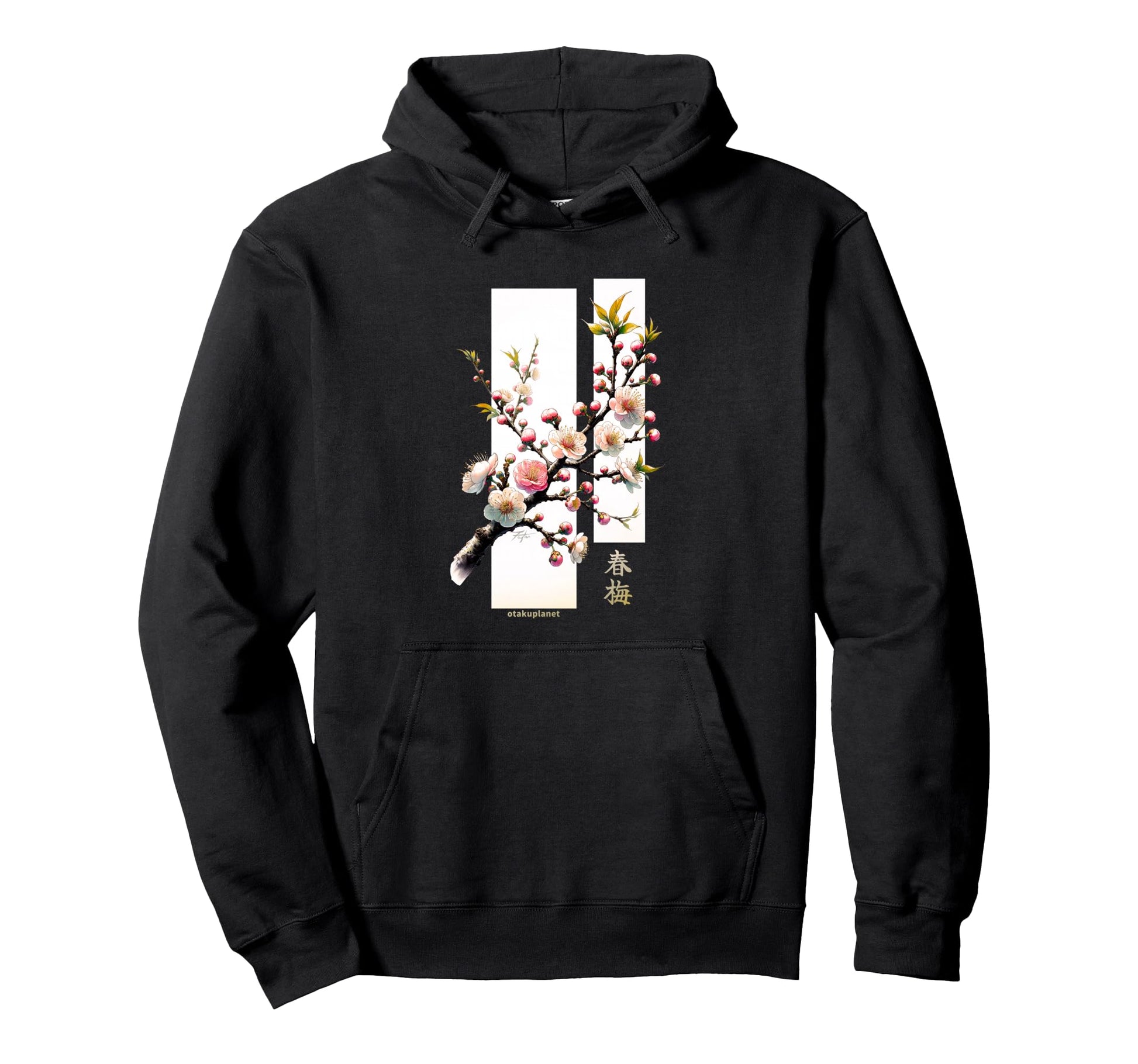 Japanese Ume Flower Plum Blossom Grunge Hoodie - Unique Graphic Men Women - T-Shirt, Sweatshirt, Hoodie