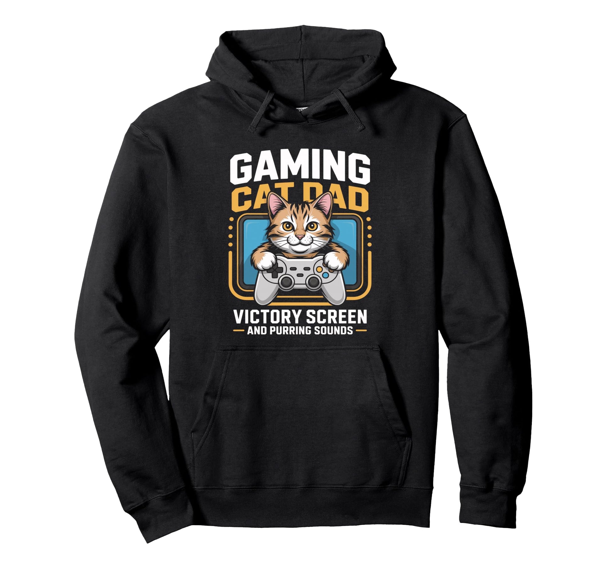 Gaming Cat Dad Victory Screen And Hoodie - Streetwear Style Men Women - T-Shirt, Sweatshirt, Hoodie