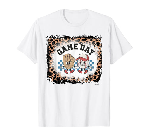 Leopard Bleached Baseball Game Day T T-Shirt - Unique Graphic for Adults - T-Shirt, Sweatshirt, Hoodie