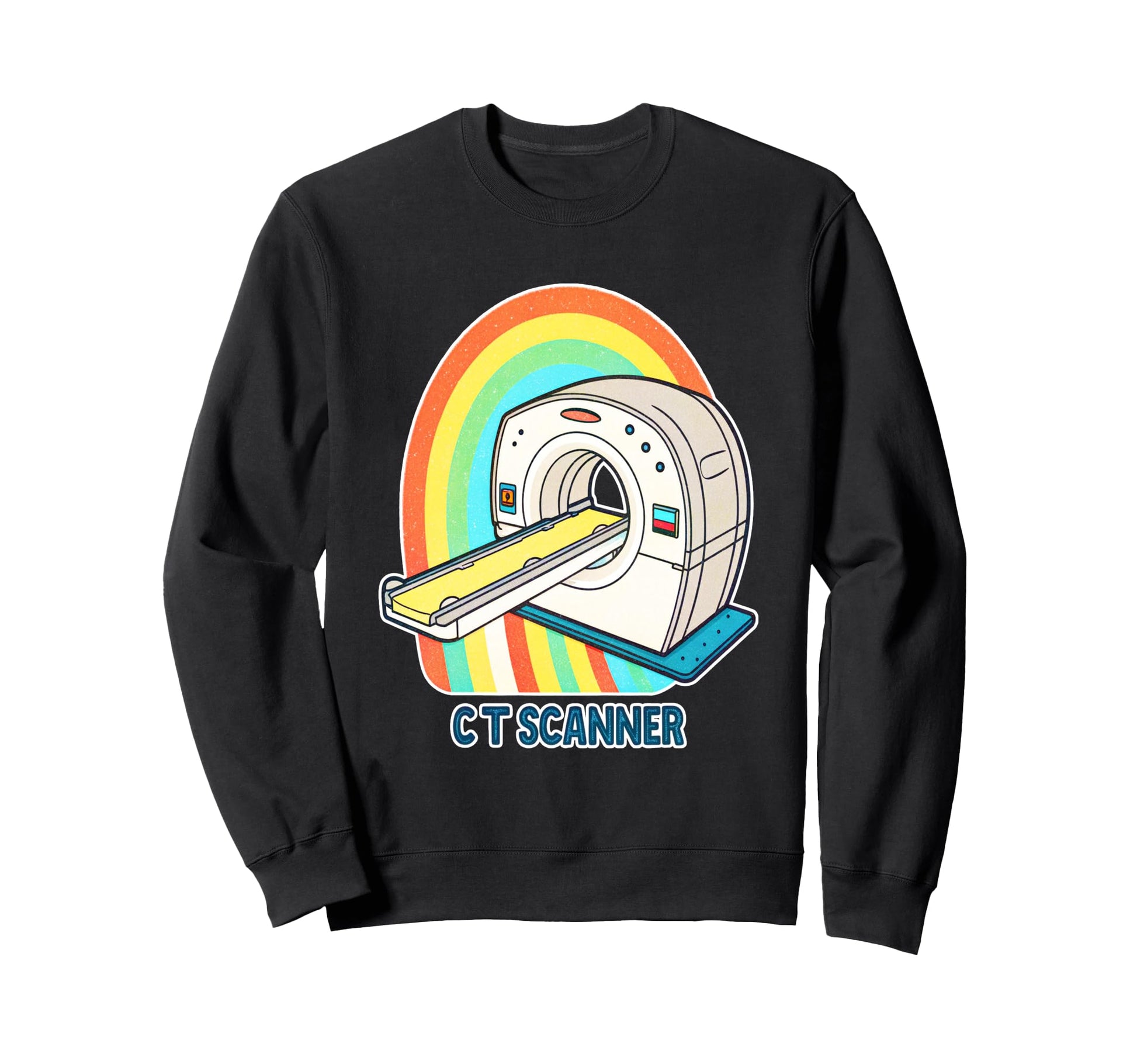 Rainbow Ct Scanner Sweatshirt - Unique Graphic Men Women - T-Shirt, Sweatshirt, Hoodie