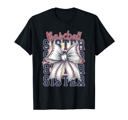 Baseball Sister Coquette Bow T-Shirt - Streetwear Style Unisex - T-Shirt, Sweatshirt, Hoodie