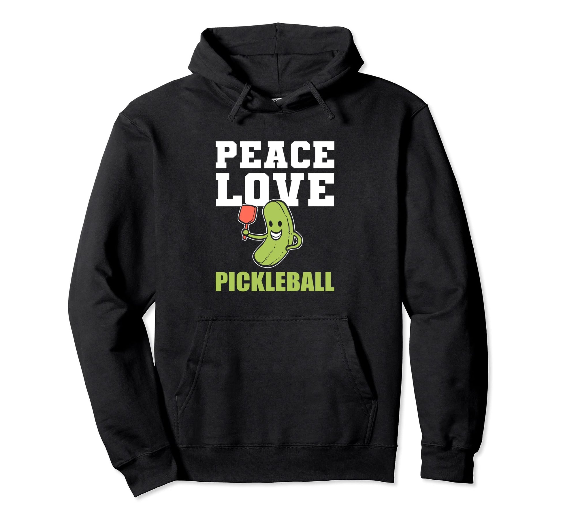 Peace Love Pickleball Sports Person Hoodie - Unique Graphic for Adults - T-Shirt, Sweatshirt, Hoodie
