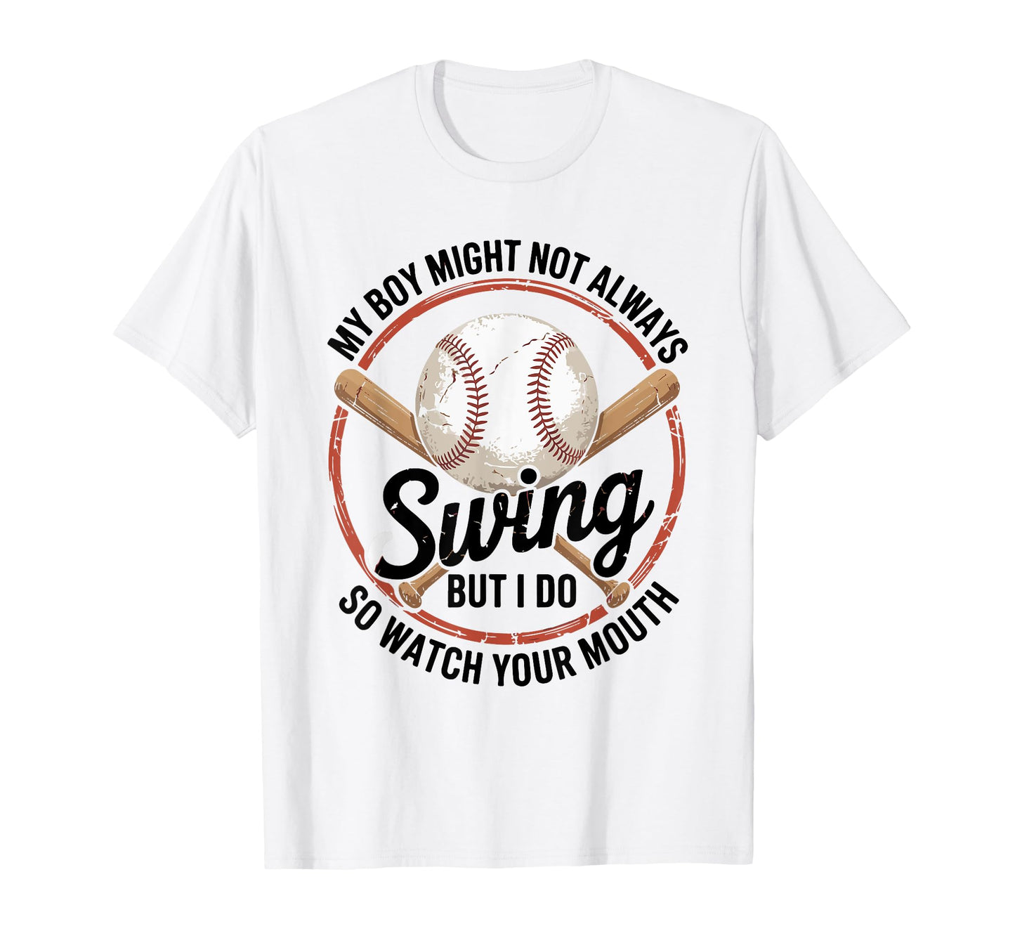 Funny Baseball Parent Swing Joke T-Shirt - Graphic Print for Adults - T-Shirt, Sweatshirt, Hoodie