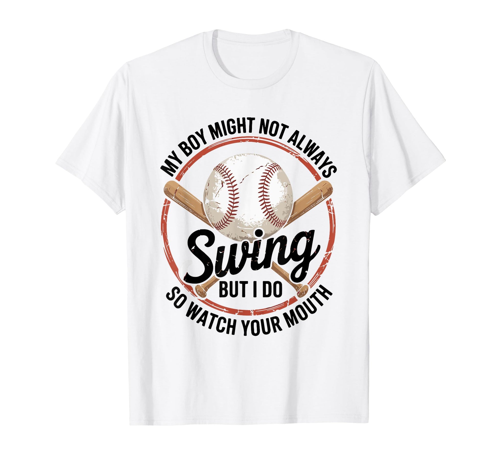 Funny Baseball Parent Swing Joke T-Shirt - Graphic Print for Adults - T-Shirt, Sweatshirt, Hoodie