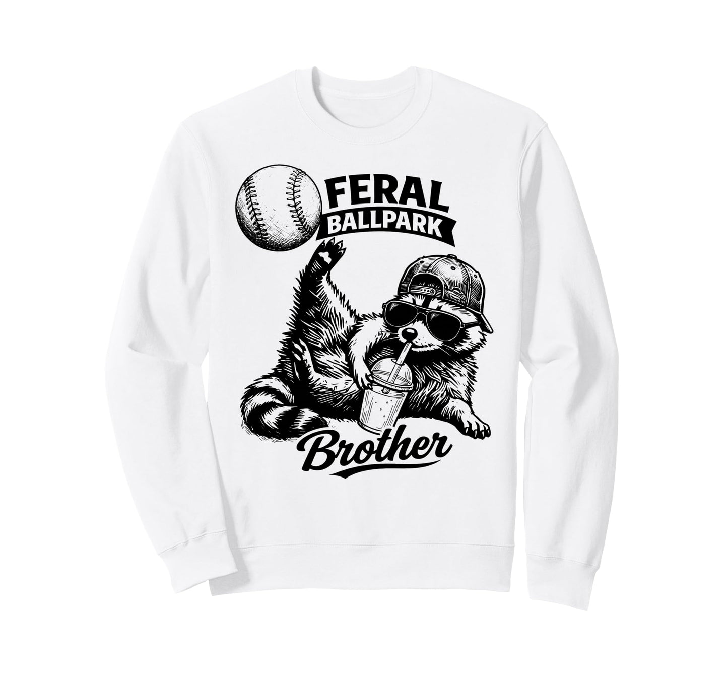 Raccoon And Scooter Feral Sweatshirt - Casual Everyday Wear Unisex - T-Shirt, Sweatshirt, Hoodie