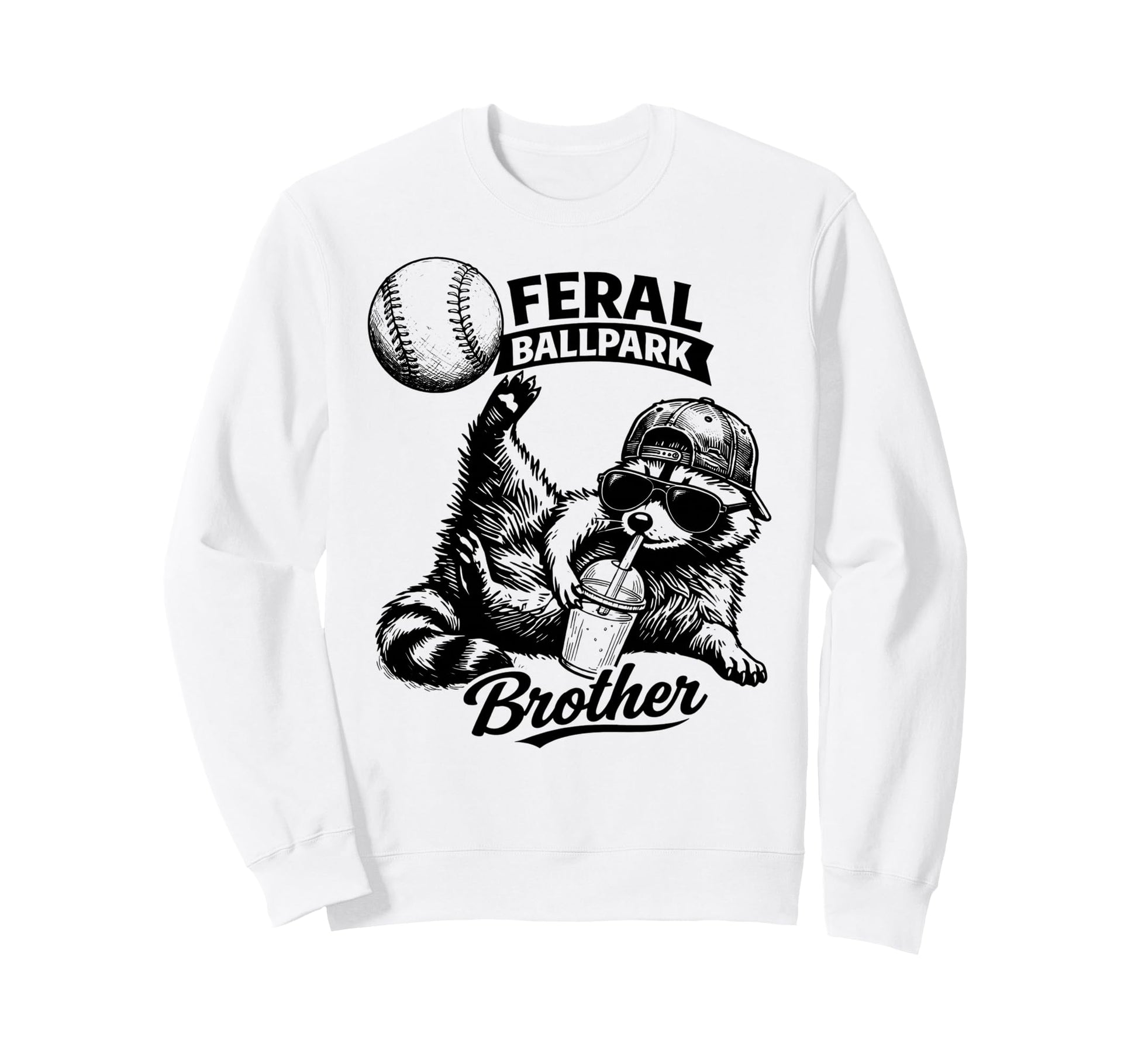 Raccoon And Scooter Feral Sweatshirt - Casual Everyday Wear Unisex - T-Shirt, Sweatshirt, Hoodie