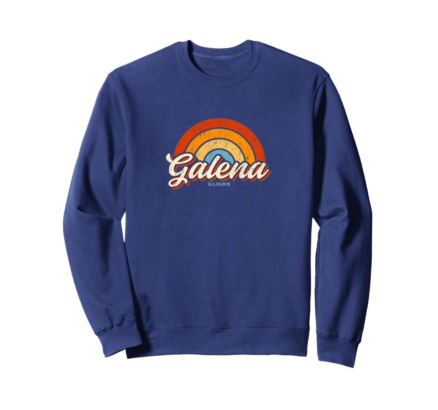 Galena Illinois Il Rainbow 70S Sweatshirt - Casual Everyday Wear Men Women - T-Shirt, Sweatshirt, Hoodie