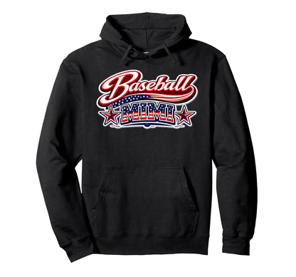 Baseball Mimi Usa Flag Patriotic July Hoodie - Casual Everyday Wear Unisex - T-Shirt, Sweatshirt, Hoodie