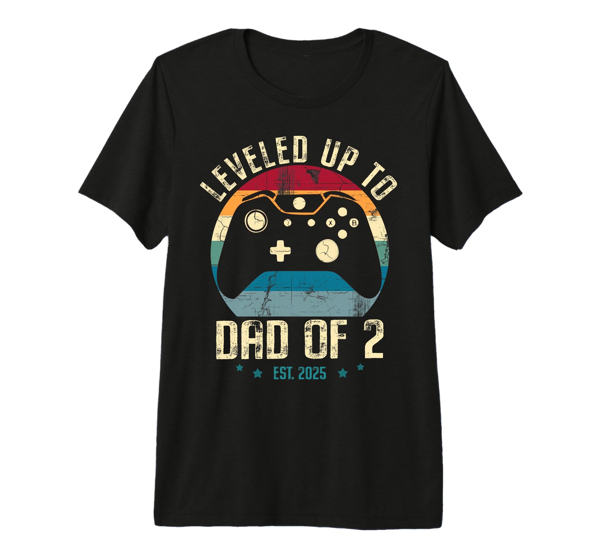 I Leveled Up To Dad 2 2025 New Gamer T-Shirt - Trendy Graphic for Adults - T-Shirt, Sweatshirt, Hoodie