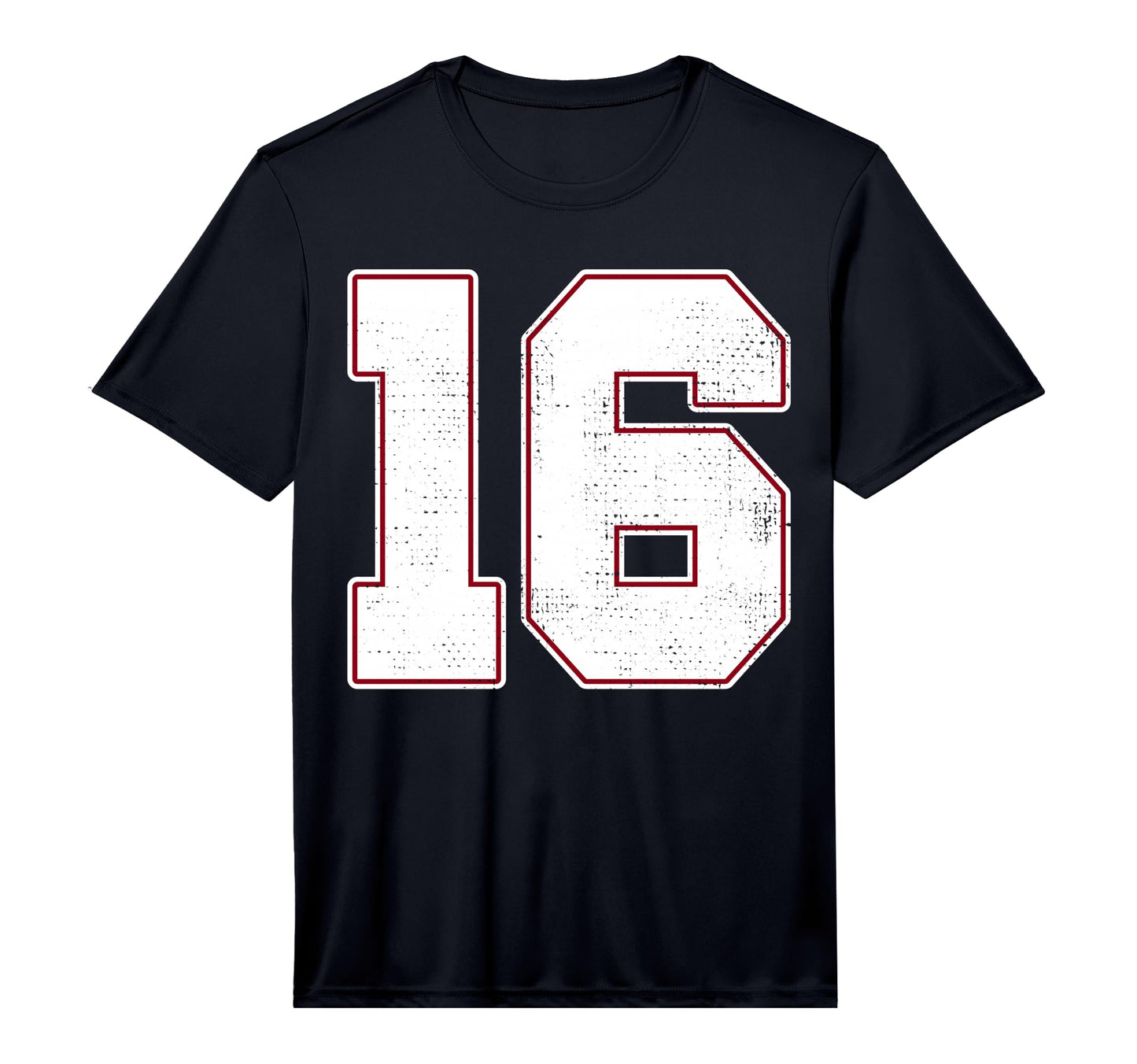 Mens 16 Outline Number 16 Varsity Fan T-Shirt - Unique Graphic for Adults - T-Shirt, Sweatshirt, Hoodie
