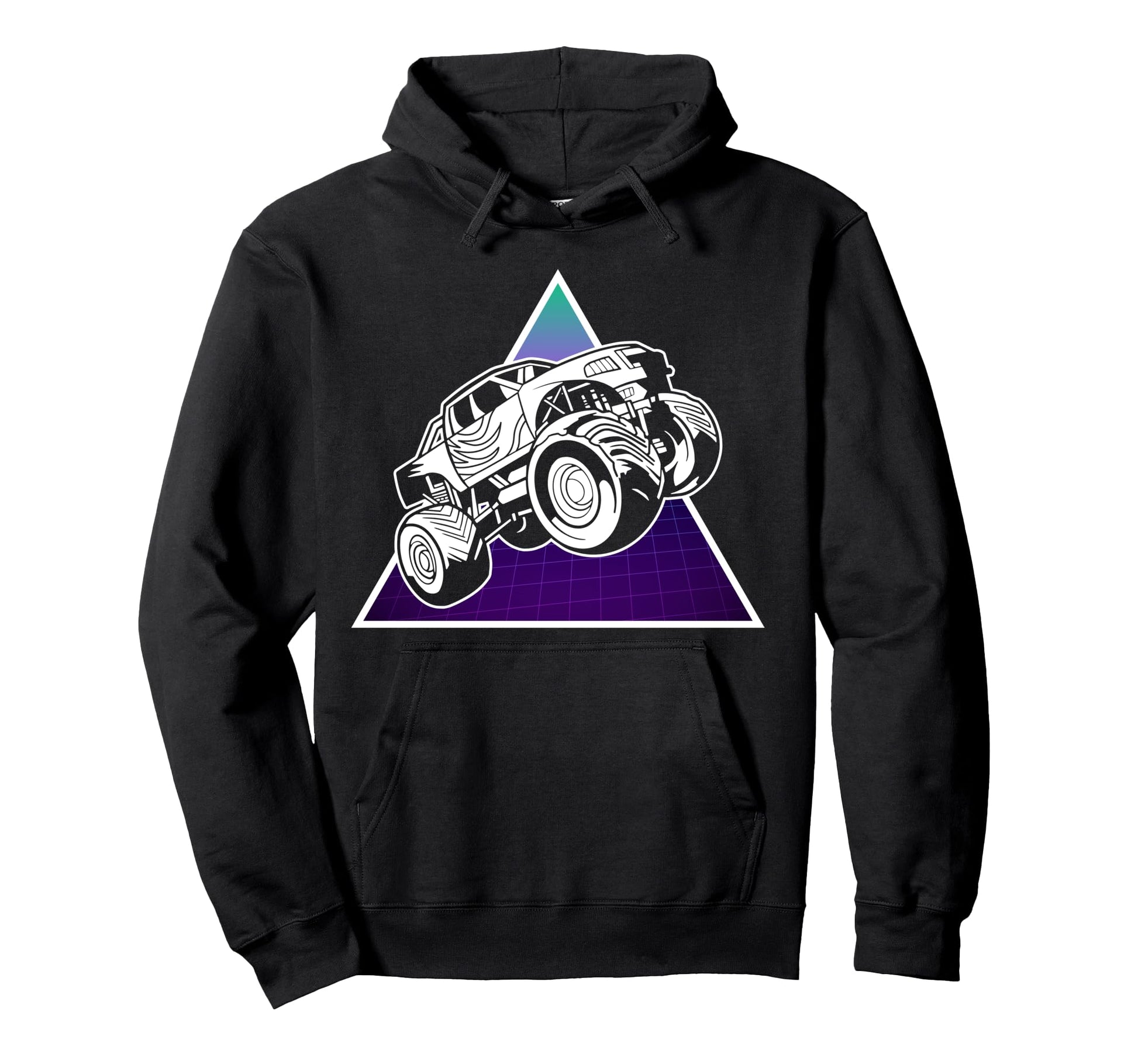 Vaporwave Aesthetic Monster Truck Offroad Hoodie - Trendy Graphic Men Women - T-Shirt, Sweatshirt, Hoodie