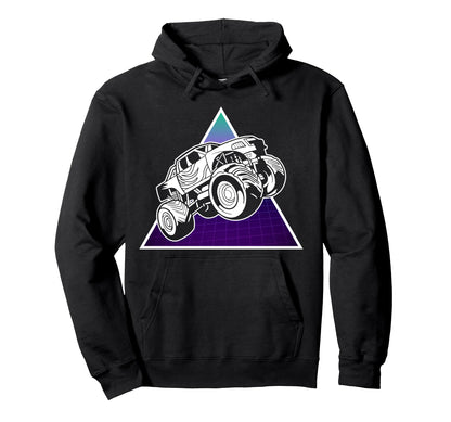 Vaporwave Aesthetic Monster Truck Offroad Hoodie - Trendy Graphic Men Women - T-Shirt, Sweatshirt, Hoodie
