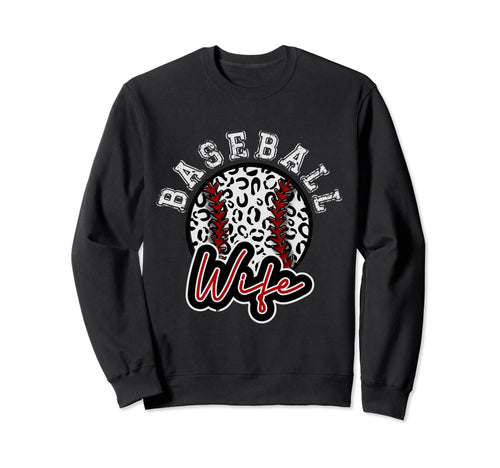 Leopard Cheetah Baseball Wife Sweatshirt - Trendy Graphic for Adults - T-Shirt, Sweatshirt, Hoodie