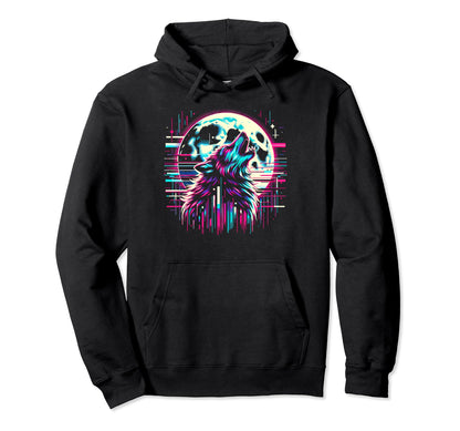 Therian Pride Month Moon Wolf Howl Hoodie - Custom Art Print for Adults - T-Shirt, Sweatshirt, Hoodie