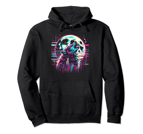 Therian Pride Month Moon Wolf Howl Hoodie - Custom Art Print for Adults - T-Shirt, Sweatshirt, Hoodie