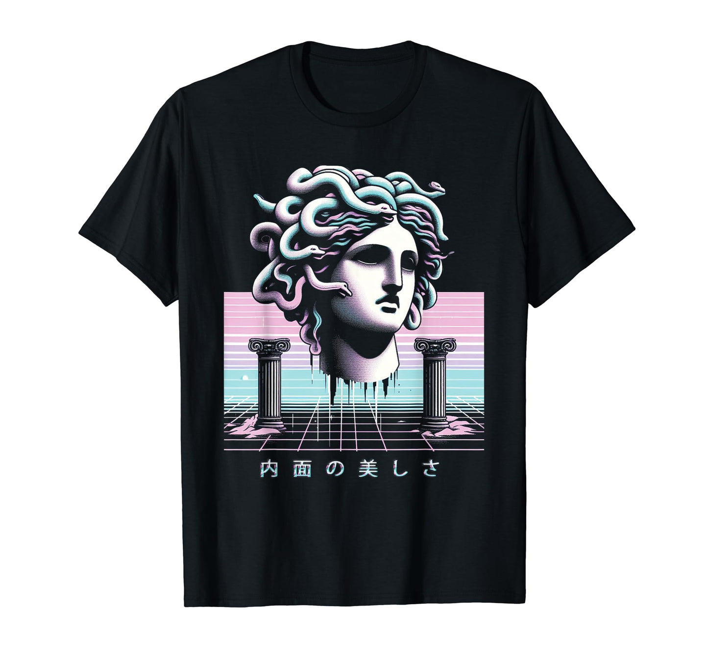 Medusa Statue Vaporwave Aesthetic T-Shirt - Novelty Apparel Unisex - T-Shirt, Sweatshirt, Hoodie