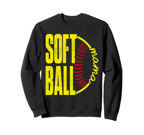 Softball Mama Mothers Day Softball Sweatshirt - Trendy Graphic for Adults - T-Shirt, Sweatshirt, Hoodie