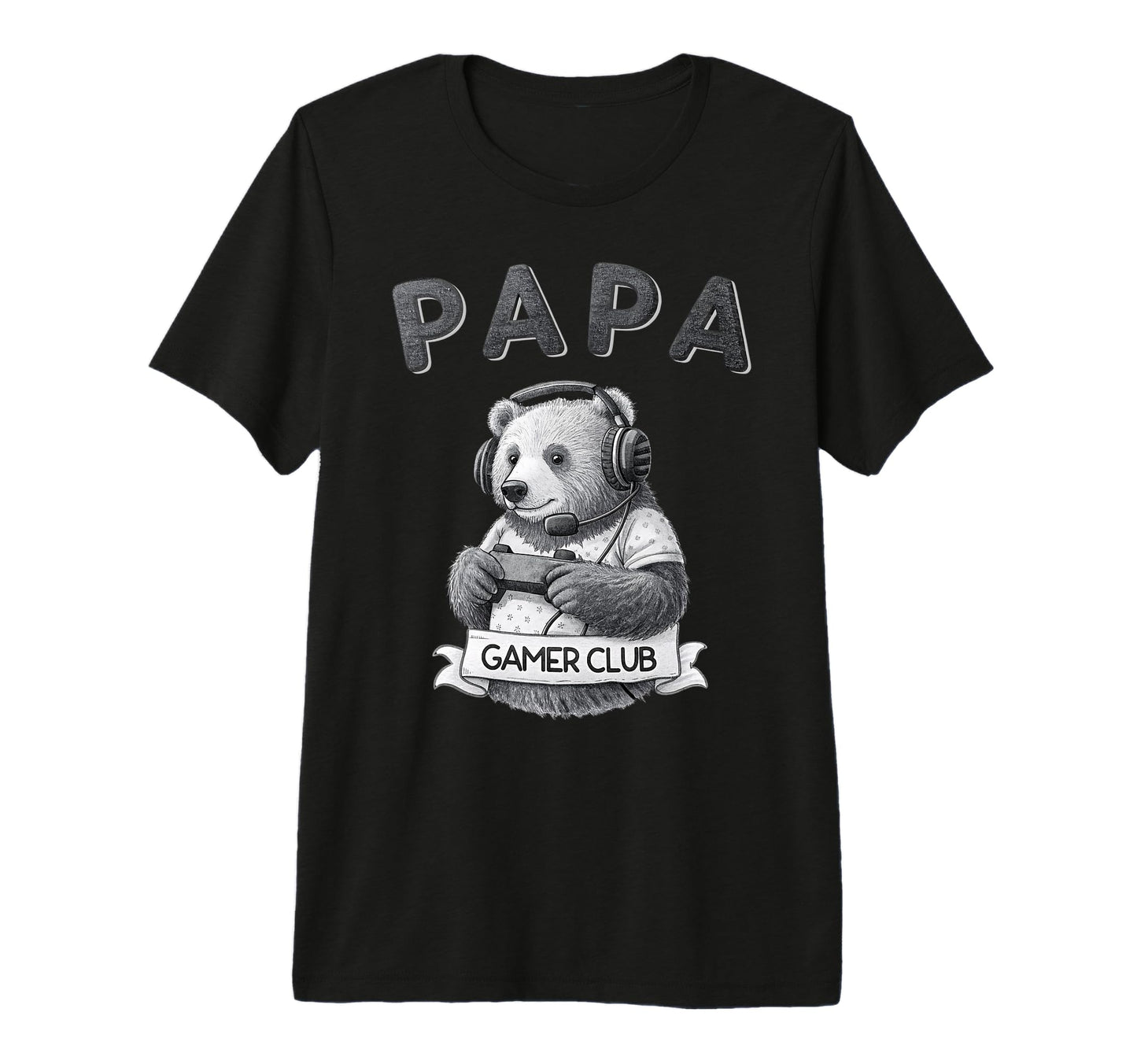 Papa Bear Gamer Club Funny Husband T-Shirt - Unique Graphic for Adults - T-Shirt, Sweatshirt, Hoodie